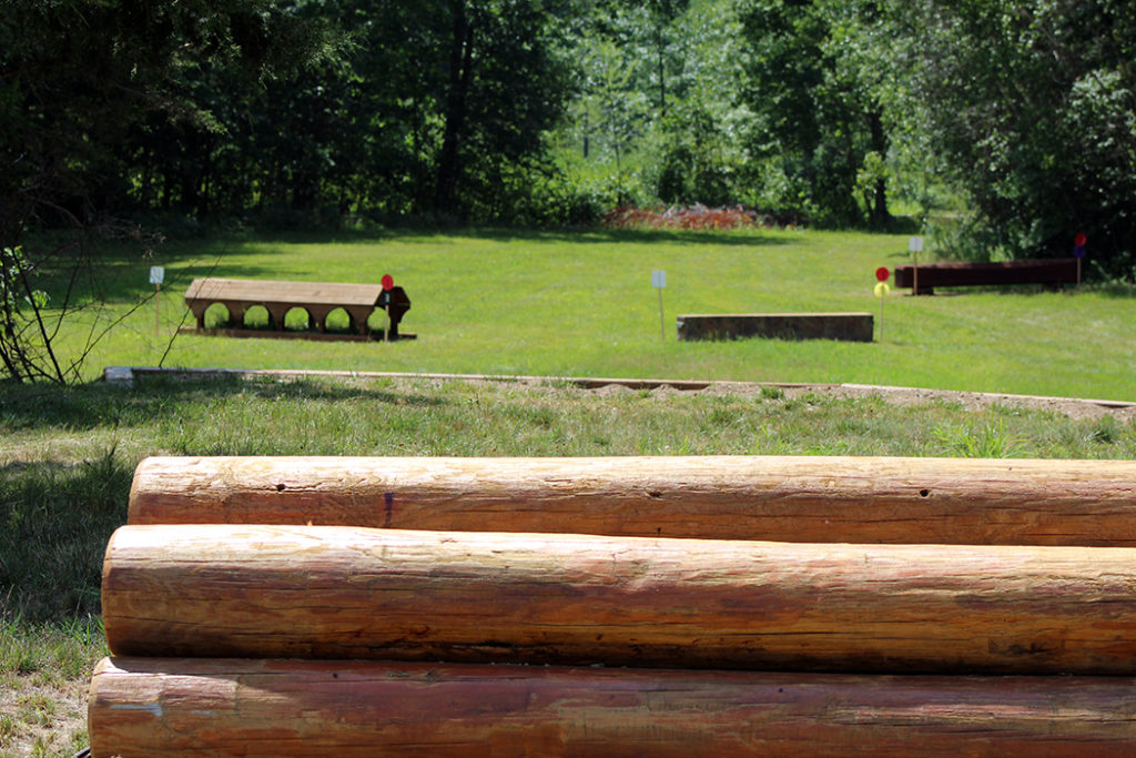 View of Equine Discovery Center's cross-country course from the bank jump.